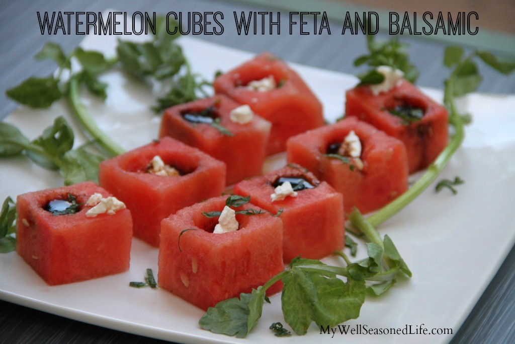 Watermelon feta balsamic