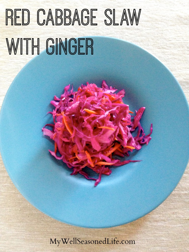 red cabbage slaw with ginger