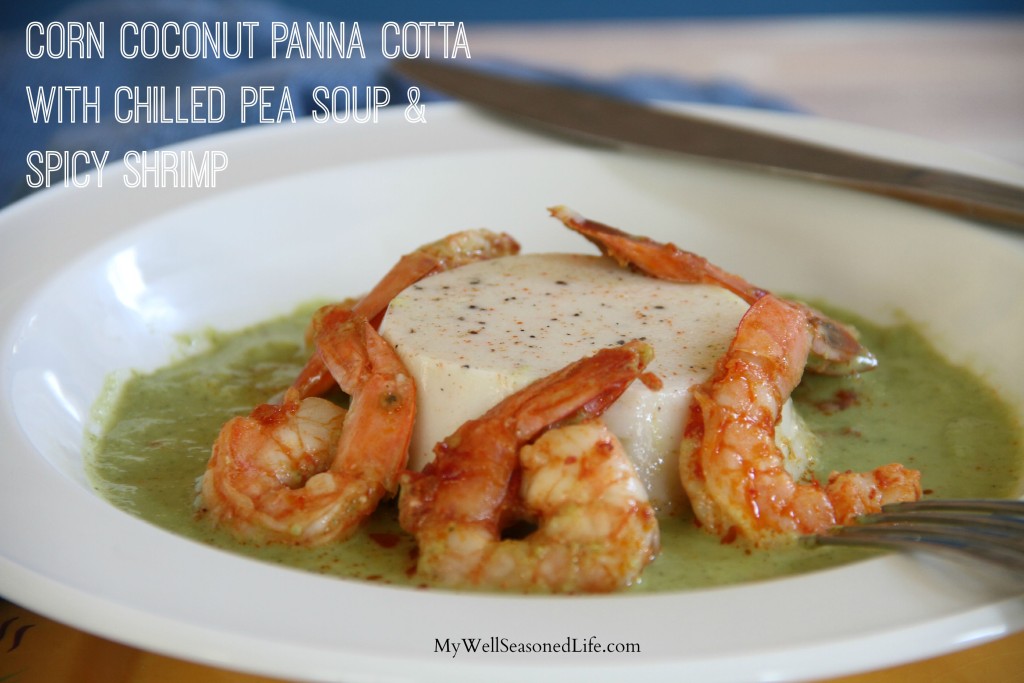 Coconut Corn Panna Cotta Shrimp