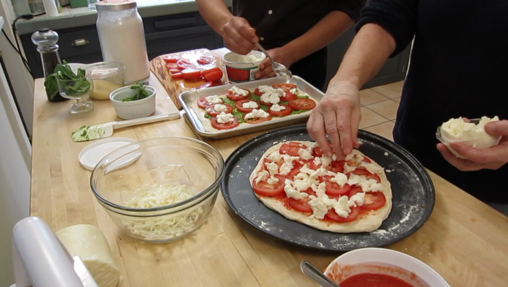 making pizza