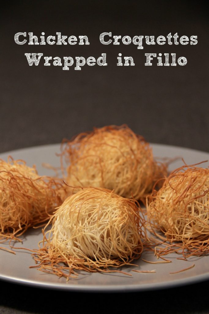 Chicken croquettes wrapped in fillo