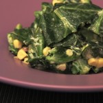 Spicy Collard Greens with Corn