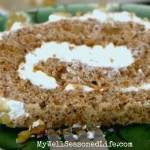 Walnut Cinnamon Cake with cardamon whipped cream