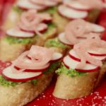 pesto radish crostini